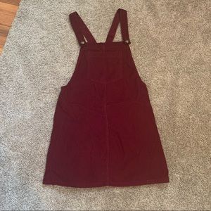 Burgundy overall dress